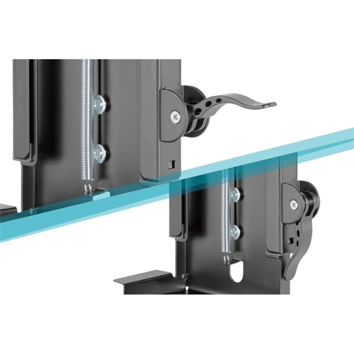 DIGITUS DA-90411 Univerzális asztali számítógép tartó 30-51 cm magas 8,8-20,3 cm szélesség 360° forgatás max. 10 kg acél fekete #7