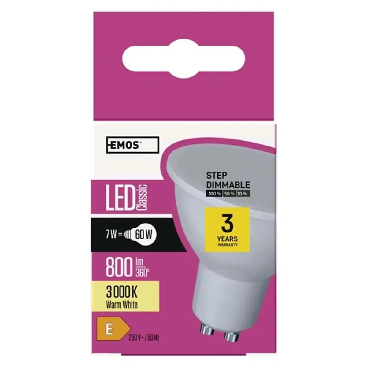 Emos ZQ8155S GU10 LED izzó 7W 800 lm 100 fok 3000K #2
