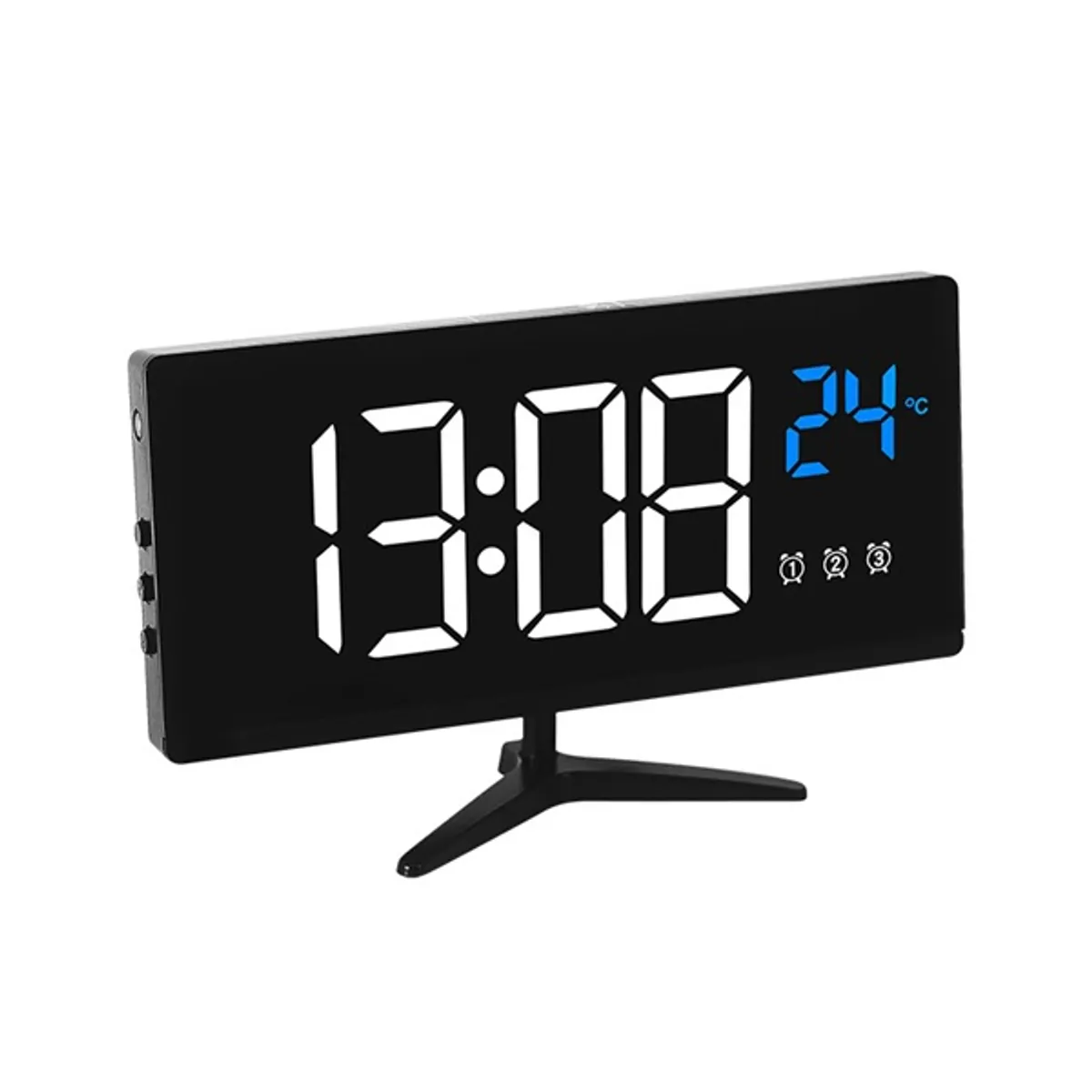 TOO DC-500-B digitális ébresztőóra LED kijelző hőmérséklet kijelző naptár 3 ébresztőóra szundi fekete #1