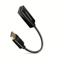 AXAGON RVD-HI14N DisplayPort-HDMI adapter fekete szerelt 15 cm displayport apa hdmi anya