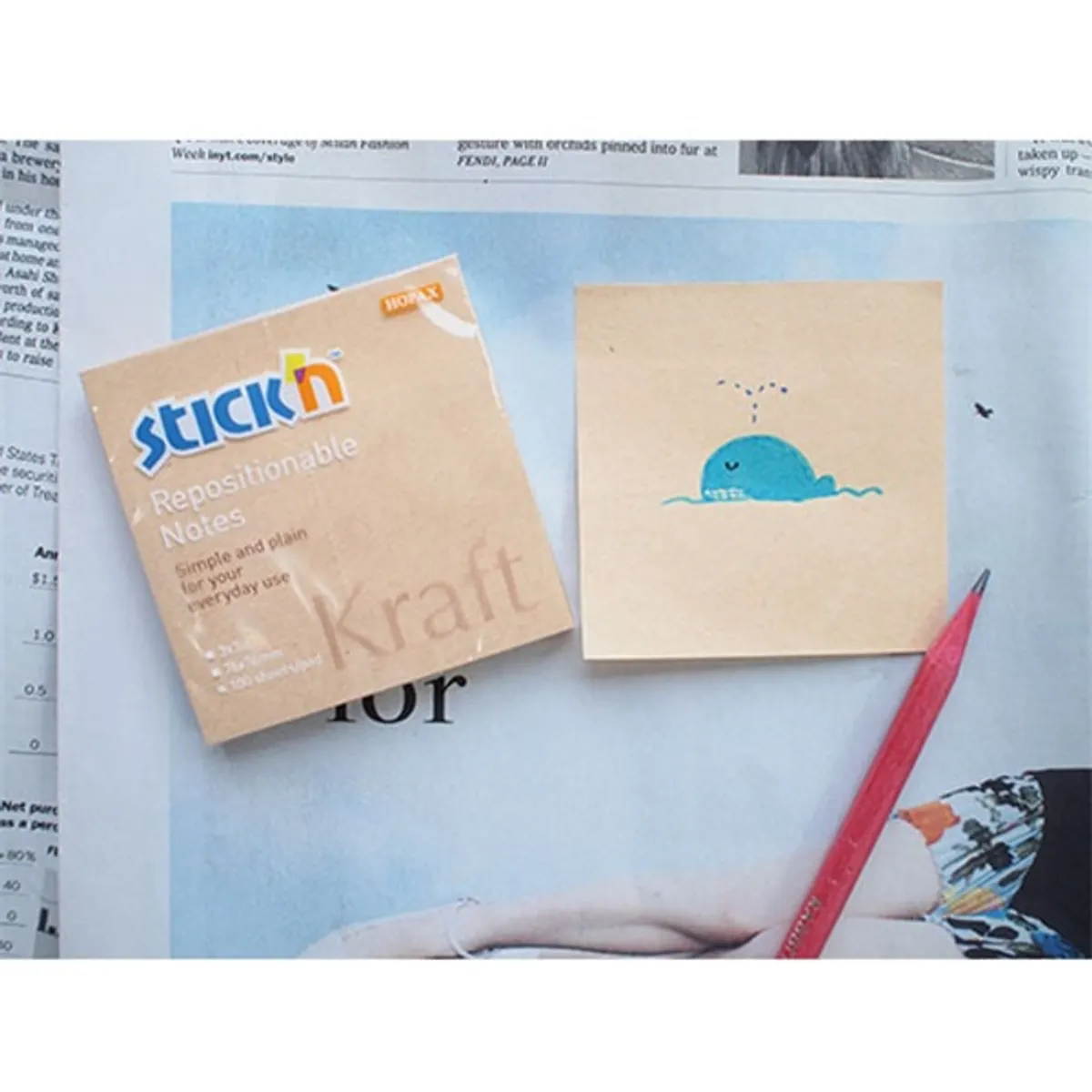 Stick N 21639 KraftNotes 76x76 mm 100 lap natúr újrahasznosított jegyzettömb #2
