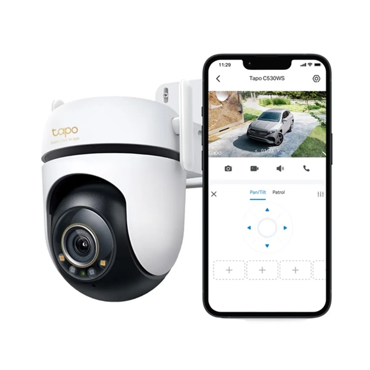 TP-LINK TAPO C530WS kültéri IP kamera, 5MP színes éjjellátó, IP66, pan-tilt 340°/60°, AI mozgás- és személyfelismerés, microSD 512GB, WiFi és Ethernet, felhő Tapo Care #4