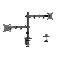 GEMBIRD MA-D2-03 monitortartó kar két monitor 17"-32" 9kg 75x75;100x100 forgatható 180° billenthető 90° kábelrendező fekete