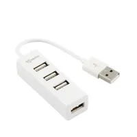 SBOX SBOX H-204W H-204W 4 portos fehér USB hub táp nélküli USB 1.1 és 2.0 kompatibilis 480 Mbps