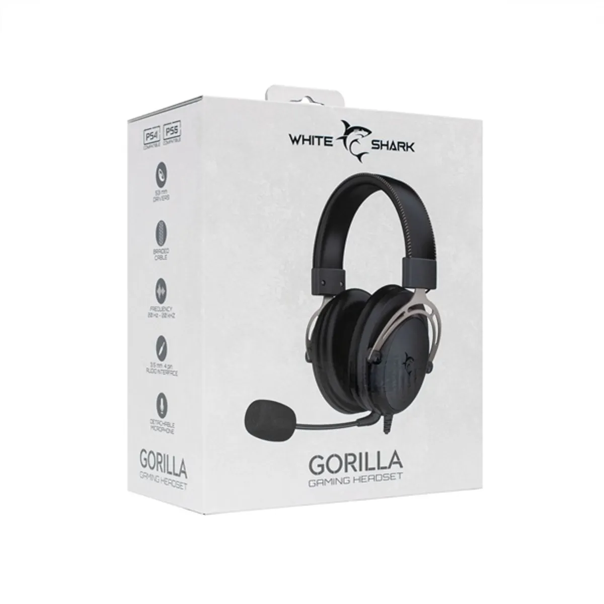 White Shark WS GH-2341B/G GORILLA fekete ezüst 53 mm 2.0 vezetékes 20-20000 Hz 32 ohm 120 dB 3,5 mm jack balos mikrofon gamer #7