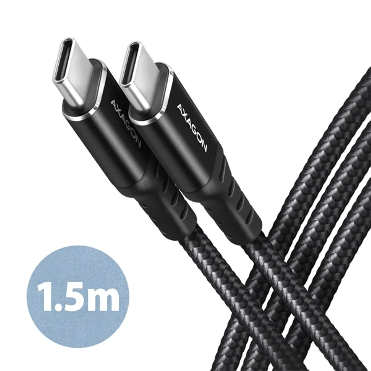AXAGON BUCM-CM15AB USB-C USB-C kábel 150 cm fekete adat- és töltőkábel #1
