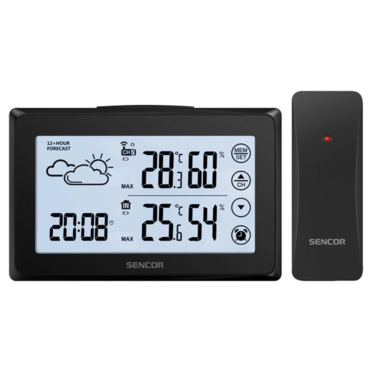 SENCOR 35053955 Időjárás állomás digitális kijelző fekete vezeték nélküli 2xAA 142x92x25 mm #3