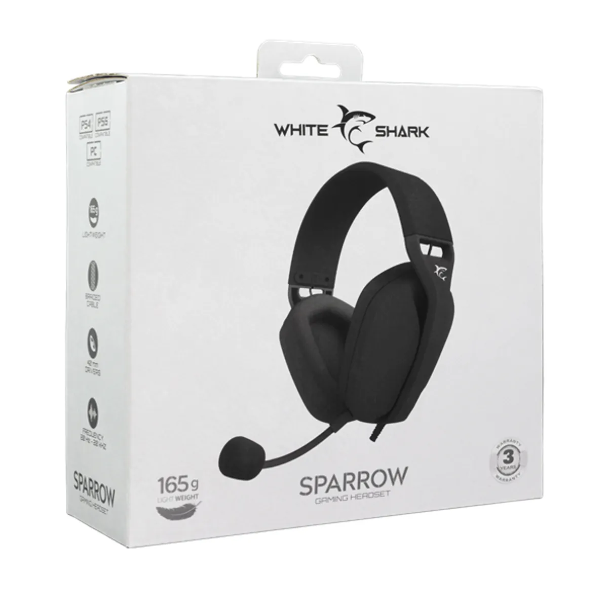 White Shark WS GH-2443B SPARROW-B fekete 40 mm hangszóró impedancia 32 ohm frekvencia 20-20000 Hz PC MAC konzol #8