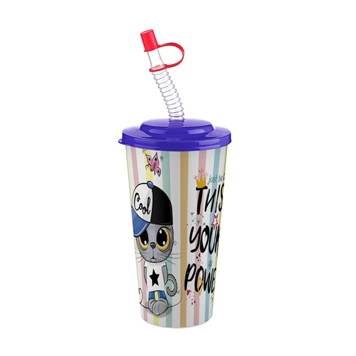 TITIZ AP-9128 Iris cute pohár 0,65 l szívószállal #1