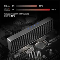 AXAGON PCEM2-XS PCIe NVMe M.2 adapter M-key NGFF 75 tűs 2230 2242 2260 2280 PCIe verziók 5.0 4.0 3.0 2.1 2.0 1.1 Plug and Play alumínium hűtőbordával #4