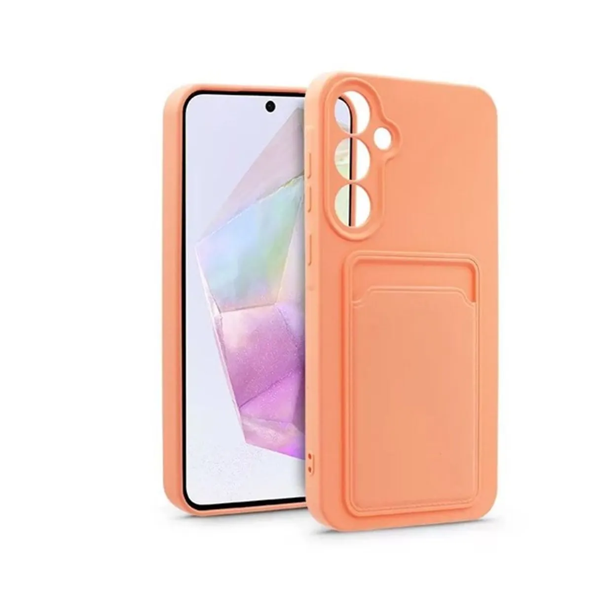 Haffner HF271632 Card Case Samsung Galaxy A35 5G hátlap rózsaszín szilikon kártyatartóval #1