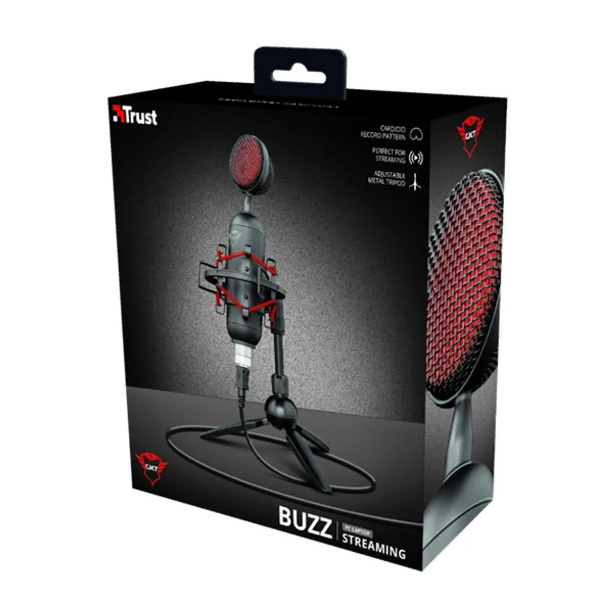 Trust 23466 GXT 244 Buzz USB streaming mikrofon kardioid 180 cm kábel fekete #4