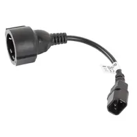 Lanberg CA-C14E-10CC-0018-BK IEC 320 C14 Schuko kábel 20 cm fekete #3