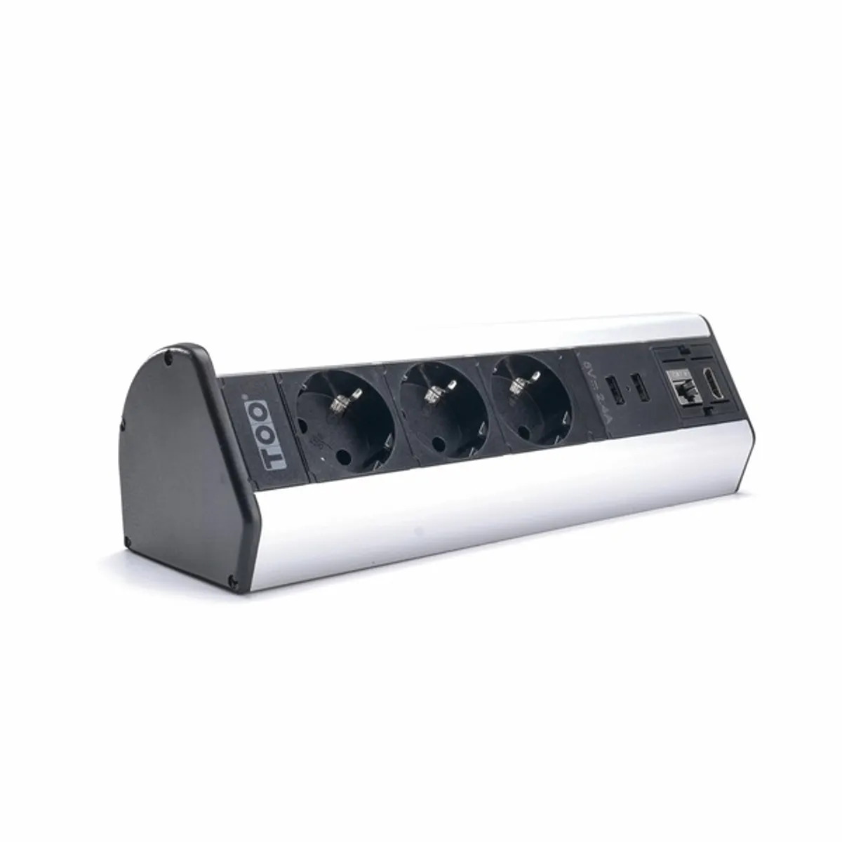 TOO DPS-114-3S asztalra rögzíthető elosztó 3 aljzat 2x USB-A HDMI RJ45 ezüst 1.8 m #3