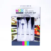 TOO KT-403 Elegant 16 db-os rozsdamentes acél ezüst evőeszköz készlet #2