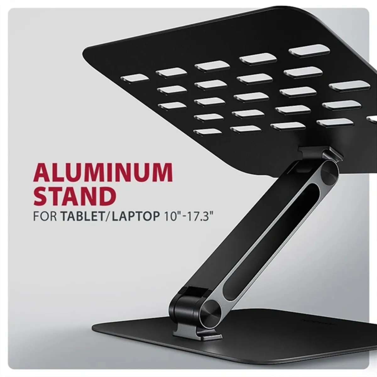 AXAGON STND-LQB állvány 10" - 17.3" laptop és táblagép, csúszásmentes alumínium, 205 mm magasság, dőlésszög 0-180 fok, összecsukható, fekete #2