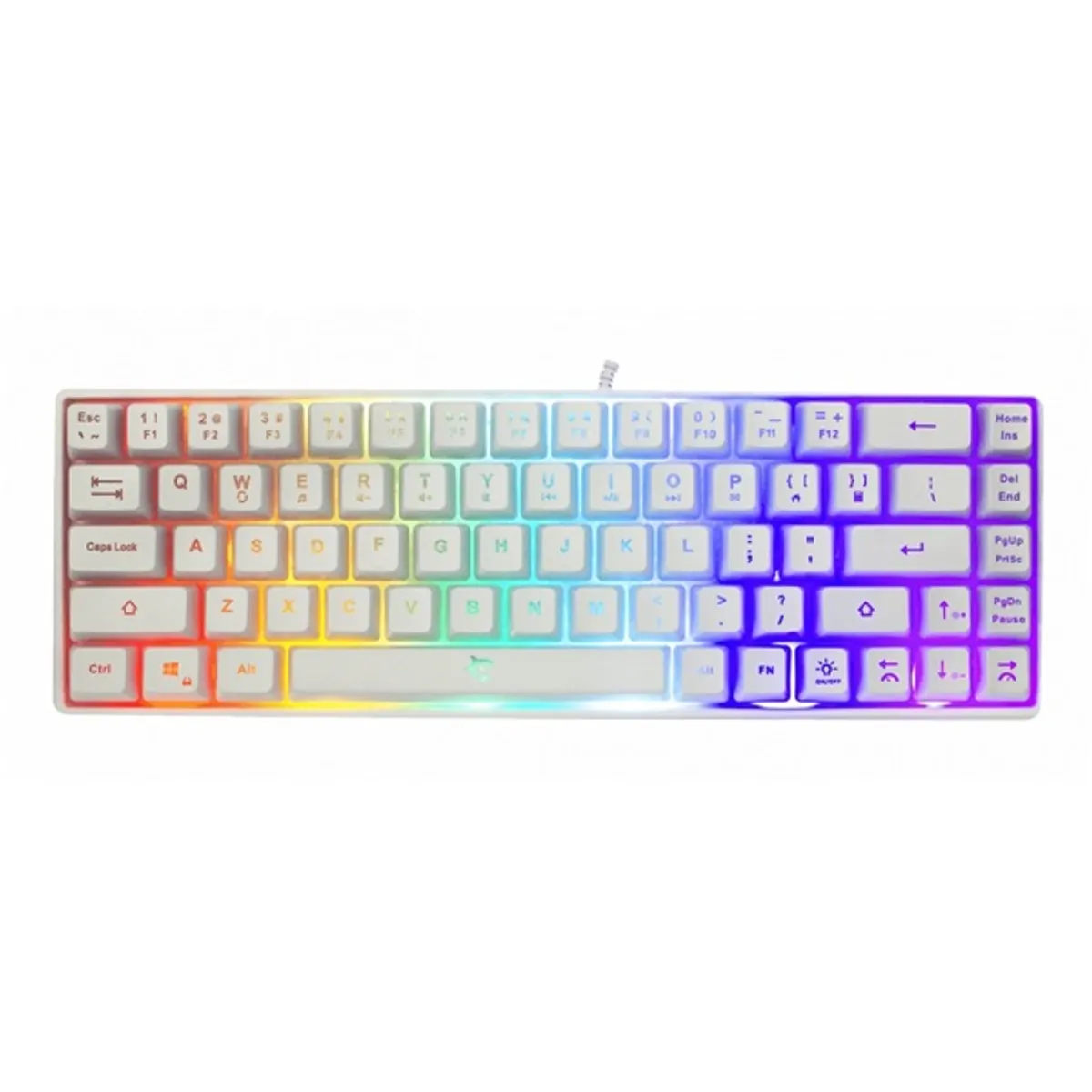 White Shark WS GK-2201W-HU Ronin 68 gombos kompakt magyar kiosztás Rainbow LED membrán kapcsoló USB 2.0 1.5 m kábel fehér #6