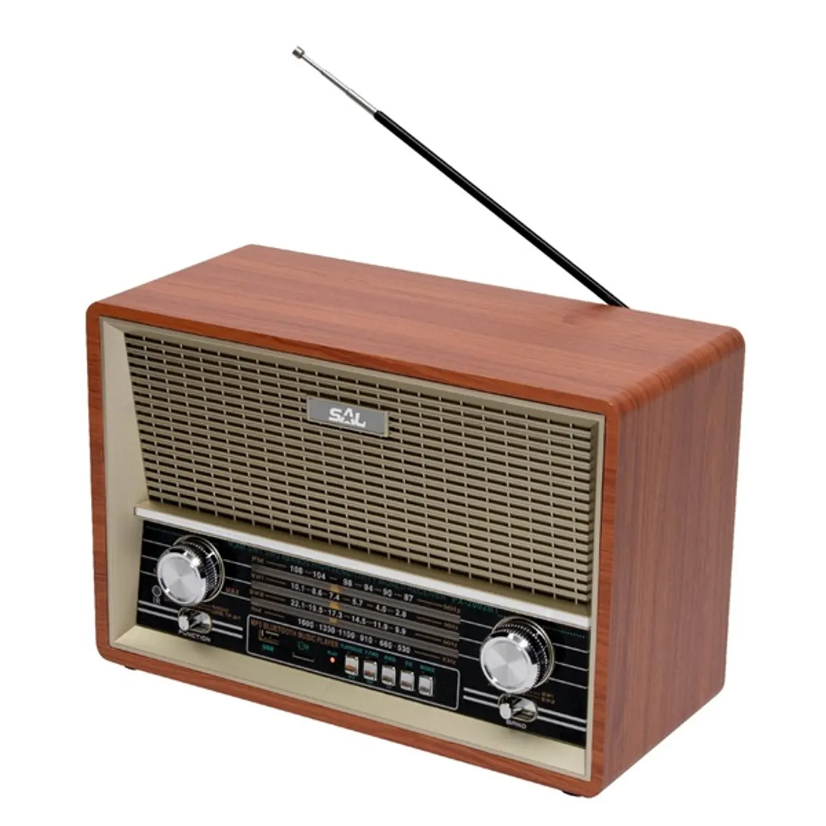 SAL RRT 4B Retro asztali 4 sávos bluetooth usb sd mp3 fm aux bemenet hordozható beépített akkumulátor #1