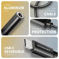 AXAGON ADA-HC USB-C Hi-Res DAC audió adapter Fekete 3,5 mm jack #3