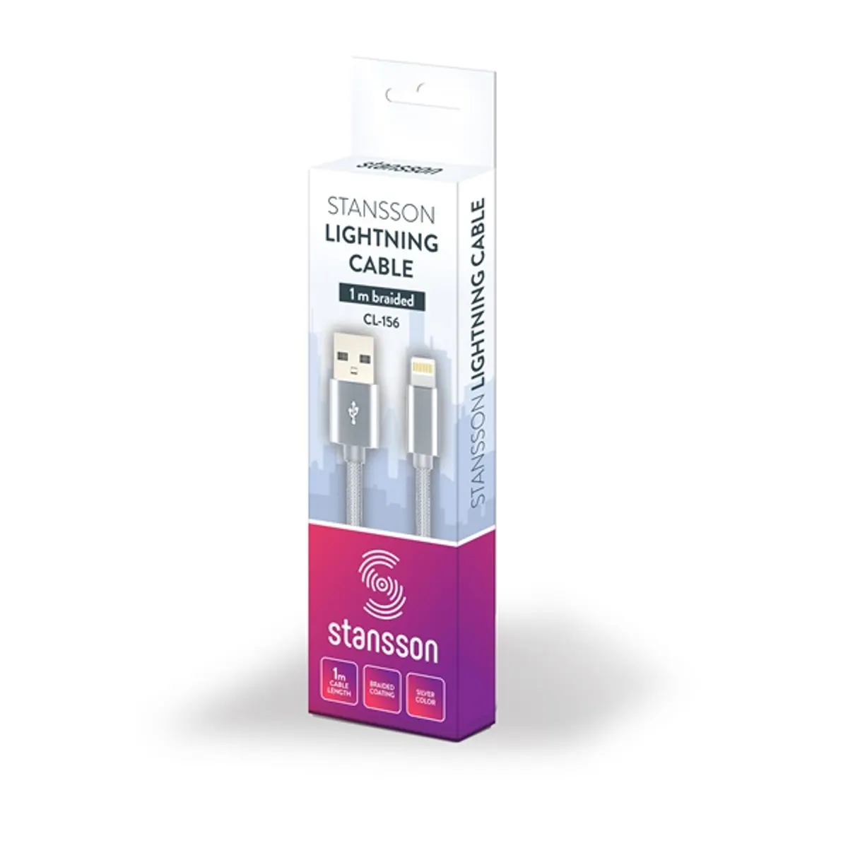 STANSSON CL-156 Lightning adat- és töltőkábel 100 cm Fehér USB-A #2