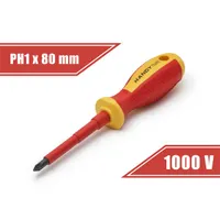Handy 10567 PH1 csavarhúzó szárhossz 80 mm, 1000V-ig szigetelt markolat, mágneses fej