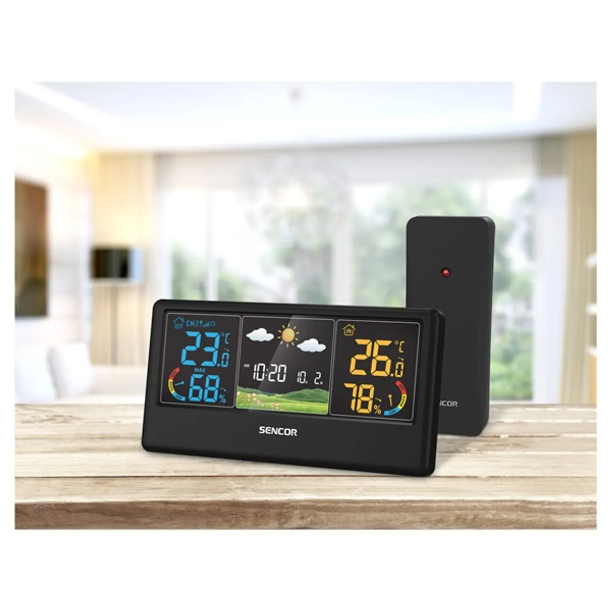 SENCOR 52000064 Időjárás állomás LCD vezeték nélküli ébresztőóra fekete #6