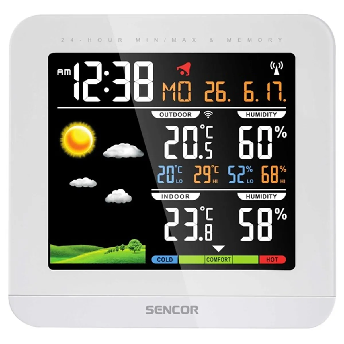 Sencor 35051787 SWS 5600 időjárás állomás fehér digitális kijelző ébresztőóra naptár #2