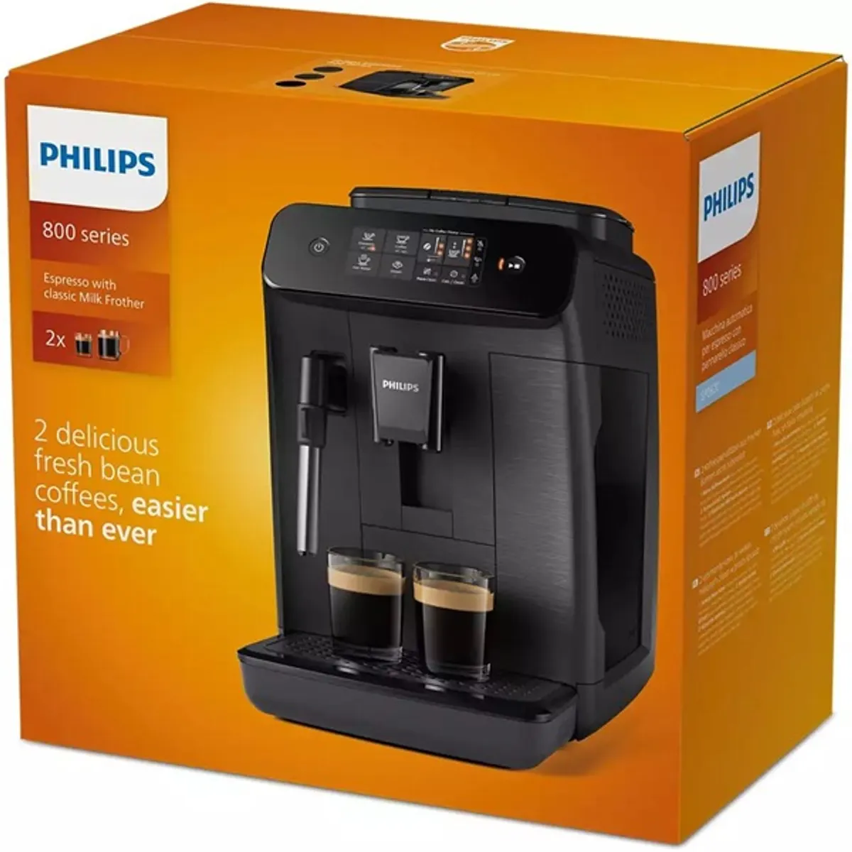 Philips EP0820-00 Series 800 kerámia őrlő 12 fokozat beépített daráló két csésze tejhabosító 1,8 L 15 bar automata kávéfőző #6
