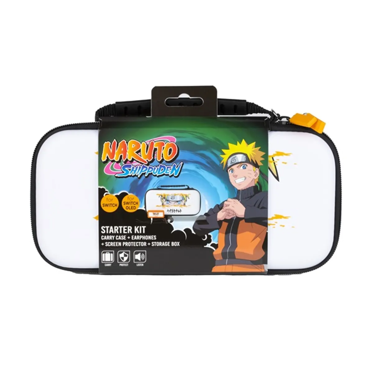 KONIX KX-NAR-SK-NS Naruto Nintendo Switch kezdőcsomag fehér tok üvegfólia törlőkendő játéktartó 4 játékhoz fülhallgató #1