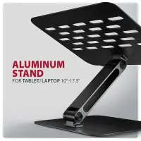 AXAGON STND-LQB állvány 10" - 17.3" laptop és táblagép, csúszásmentes alumínium, 205 mm magasság, dőlésszög 0-180 fok, összecsukható, fekete #2