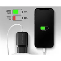 AXAGON ACU-PQ30 Hálózati töltő 1x USB-C 1x USB-A 30W PD 3.0 QC 3.0 fekete #6