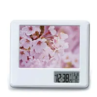 TOO PFC-100-W Ébresztőóra hőmérséklet kijelzővel fényképtartóval fehér AAA elem