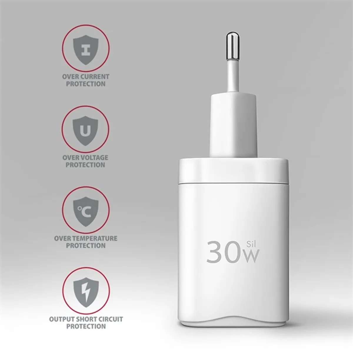 AXAGON ACU-PD30W PD3.0 és QC4 USB-C 30W Fehér #5