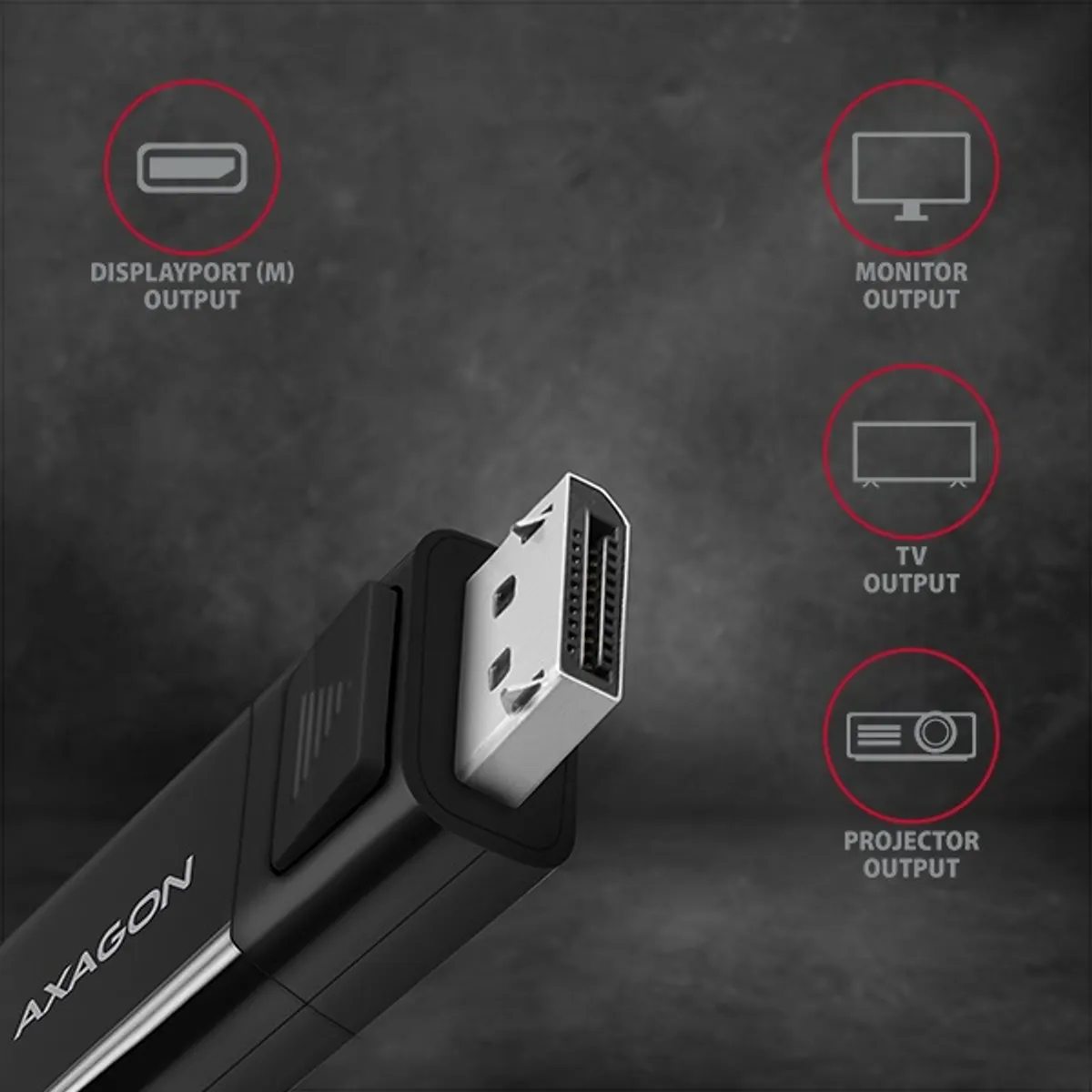 AXAGON RVC-DPC USB-C to DisplayPort kábel aktív 1,8 m fekete #3