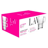 LAV LV-HLN427F Helen bögre szett 6 db 270 ml átlátszó üveg