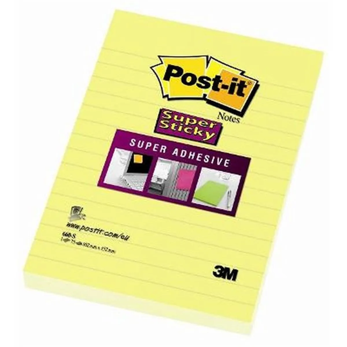 Post-it 7100172740 jegyzettömb 102x152mm vonalas 90 lapos sárga öntapadós PEFC #1