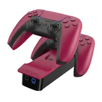 Venom VS5010 PS5 dupla töltőállomás Cosmic Red Csúszásgátló talp, Töltöttségjelző LED, USB Type C
