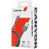CANYON CNS-MFIC2DG Charge and Sync MFI flat cable Lightning-USB-A 100 cm Fekete #3