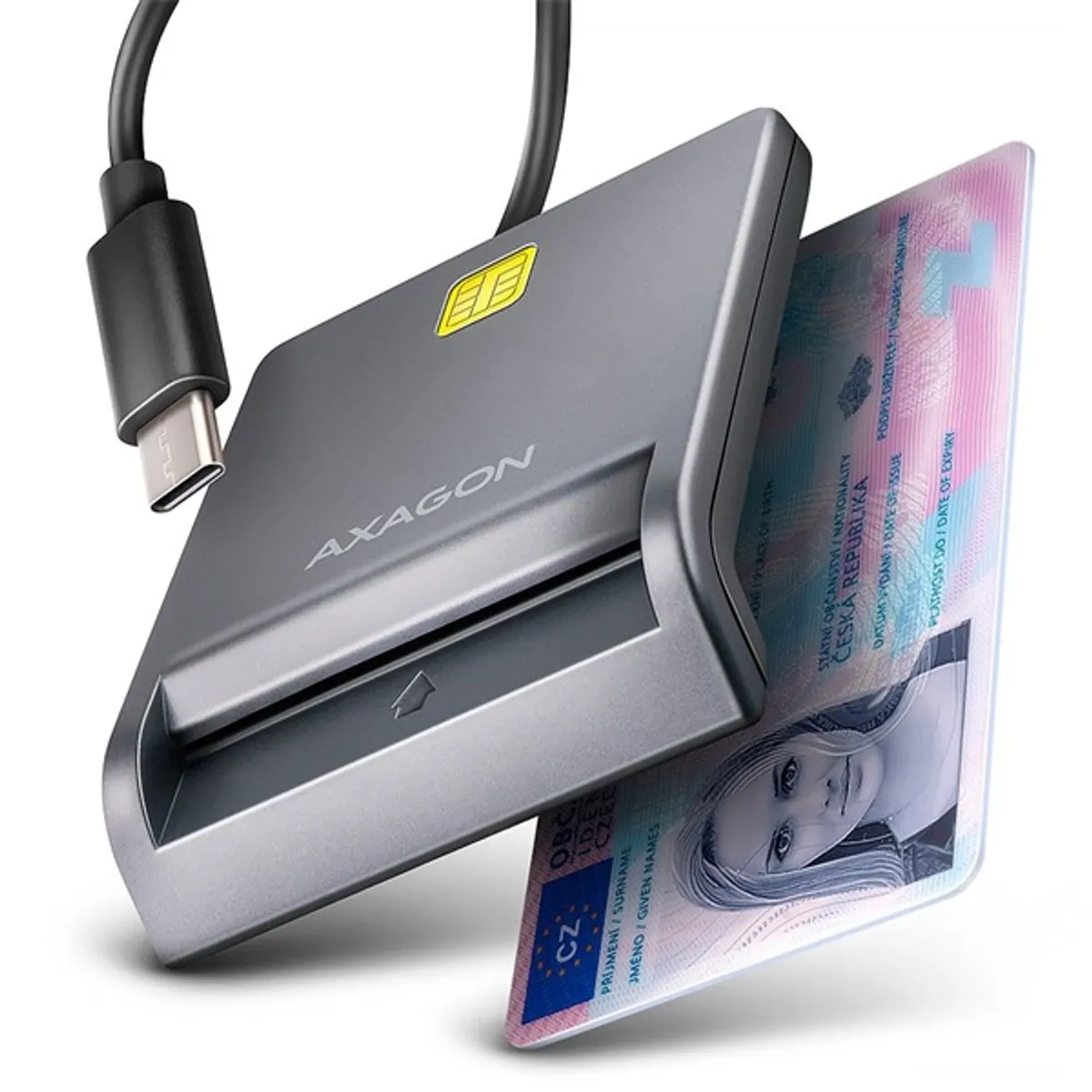 Axagon CRE-SM3TC FlatReader Kártyaolvasó USB-C USB 2.0 #1