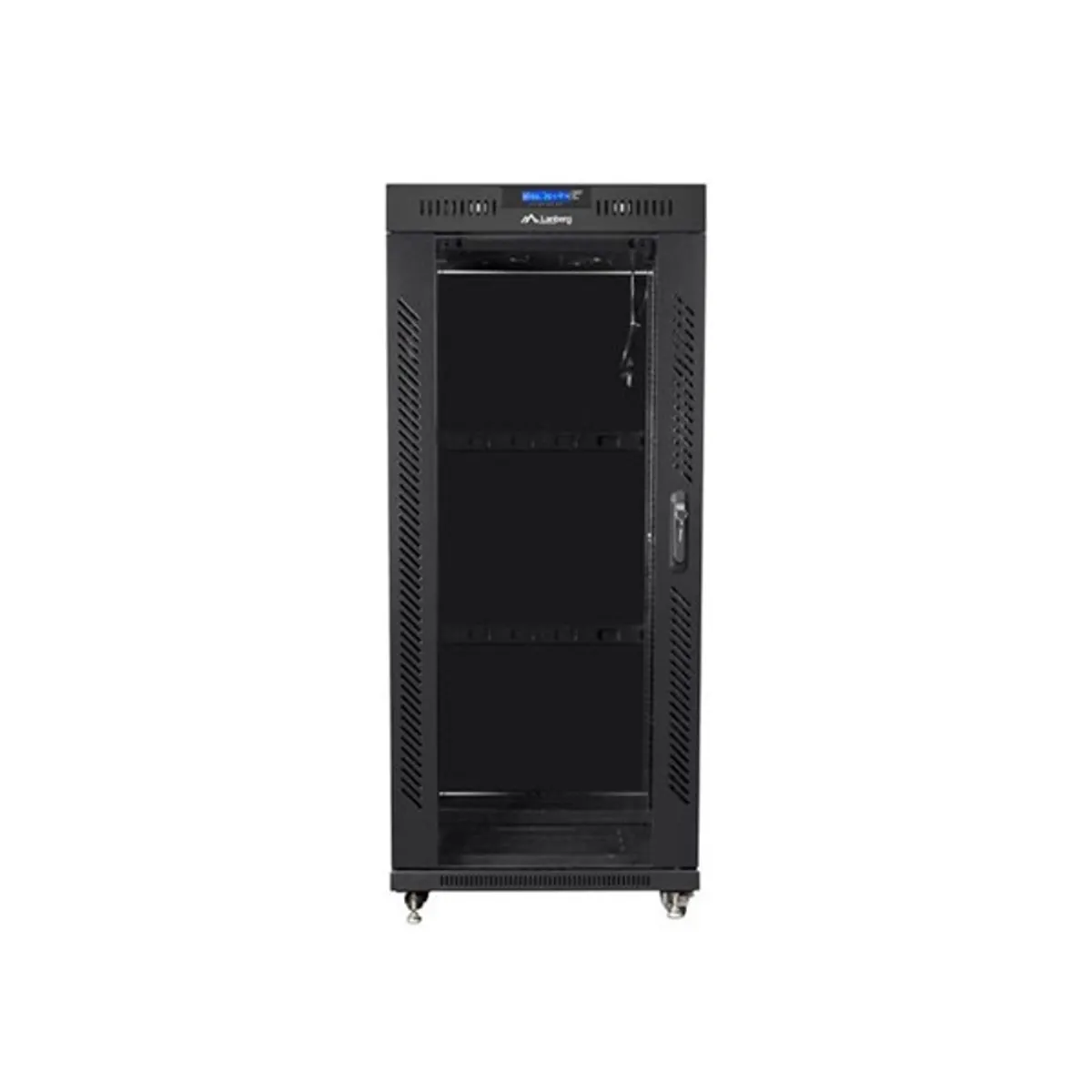 LANBERG FF01-8037-12BL 19" szabadon álló rack 37U 800x1000 üvegajtó LCD fekete #1