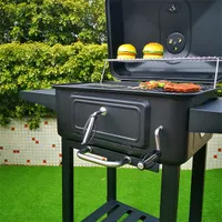 TOO BG-200B grillkocsi fekete két oldalsó asztallal acél, rozsdamentes acél, műanyag 55x42,5 cm 84 cm #8