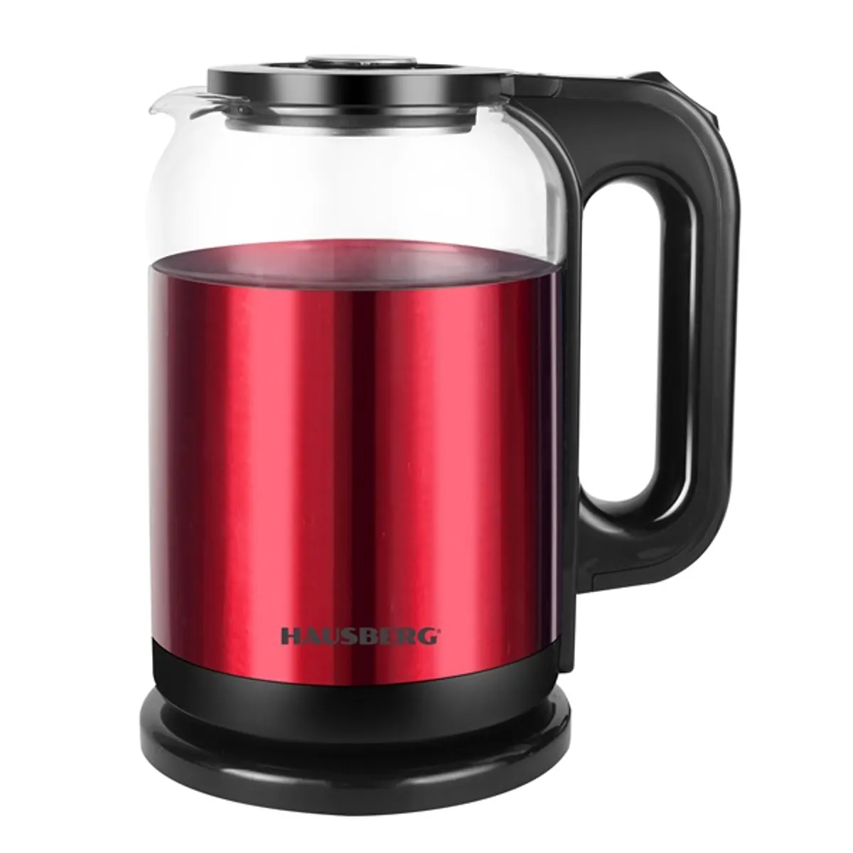 HAUSBERG HB-3622RS vízforraló 2,0 L 1800 W piros automatikus kikapcsolás 360 fokos forgatható talp #1