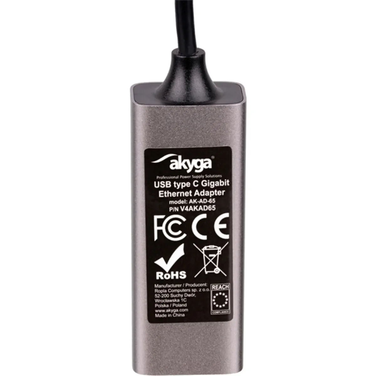 AKYGA AK-AD-65 USB-C RJ45 hálózati adapter 15 cm kábel 1 Gbps #3