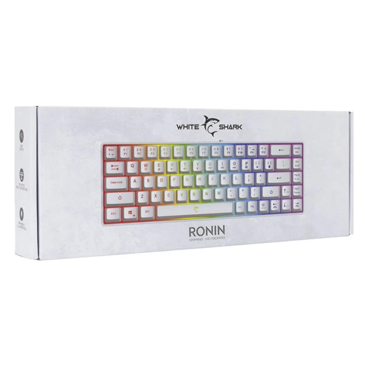 White Shark WS GK-2201W-HU Ronin 68 gombos kompakt magyar kiosztás Rainbow LED membrán kapcsoló USB 2.0 1.5 m kábel fehér #10
