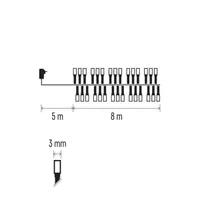 EMOS D4BC02 LED karácsonyi fényfüzér süni 8 m 400 LED IP44 hideg fehér #9