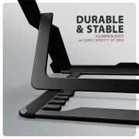 AXAGON STND-LAB állvány 10-17.3" notebookokhoz, 8 pozíció, magasság 91-150 mm, max 20 kg, fekete #8