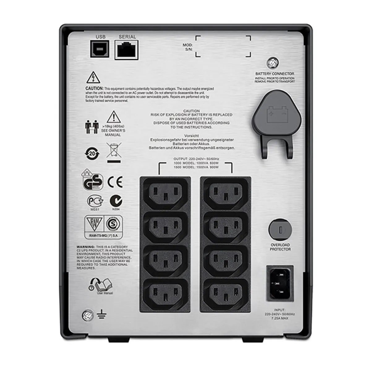 APC SMC1000IC Smart-UPS torony 1000VA 600W vonali-interaktív 230V 8x IEC C13 USB LCD fekete #2