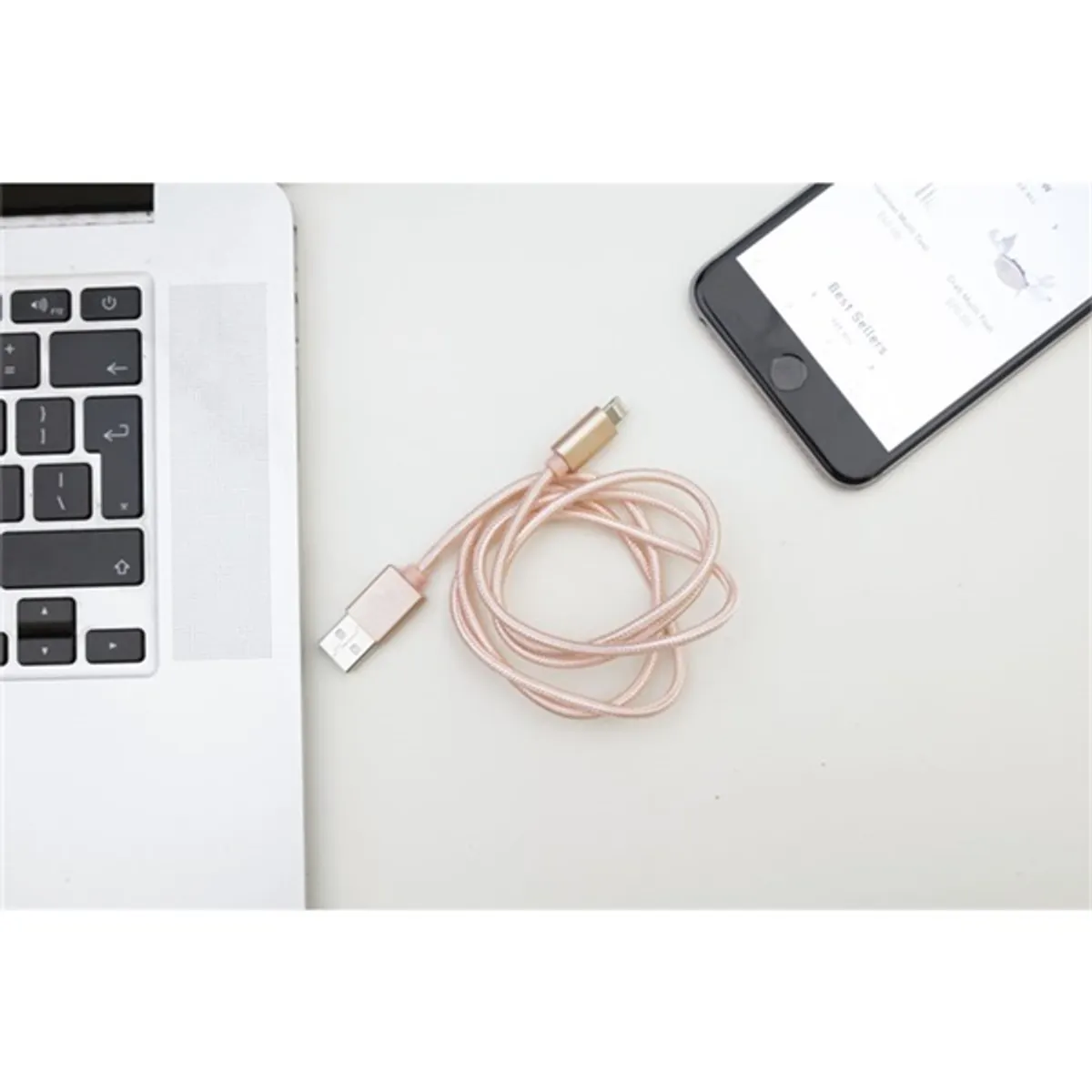 Kikkerland US142-RG-EU 2 az 1-ben Micro USB és iPhone kábel 1 m rózsaszín #1