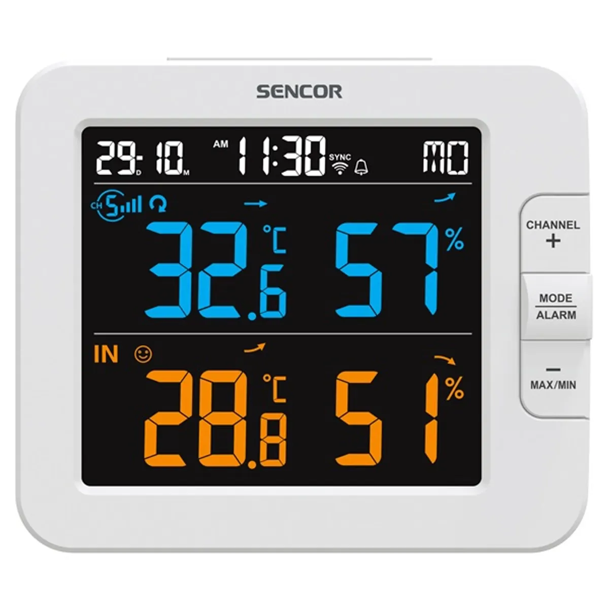 SENCOR 52000378 Időjárás állomás Fehér 130x112x27,5 mm LCD Vezeték nélküli ébresztőóra 2xAA #5