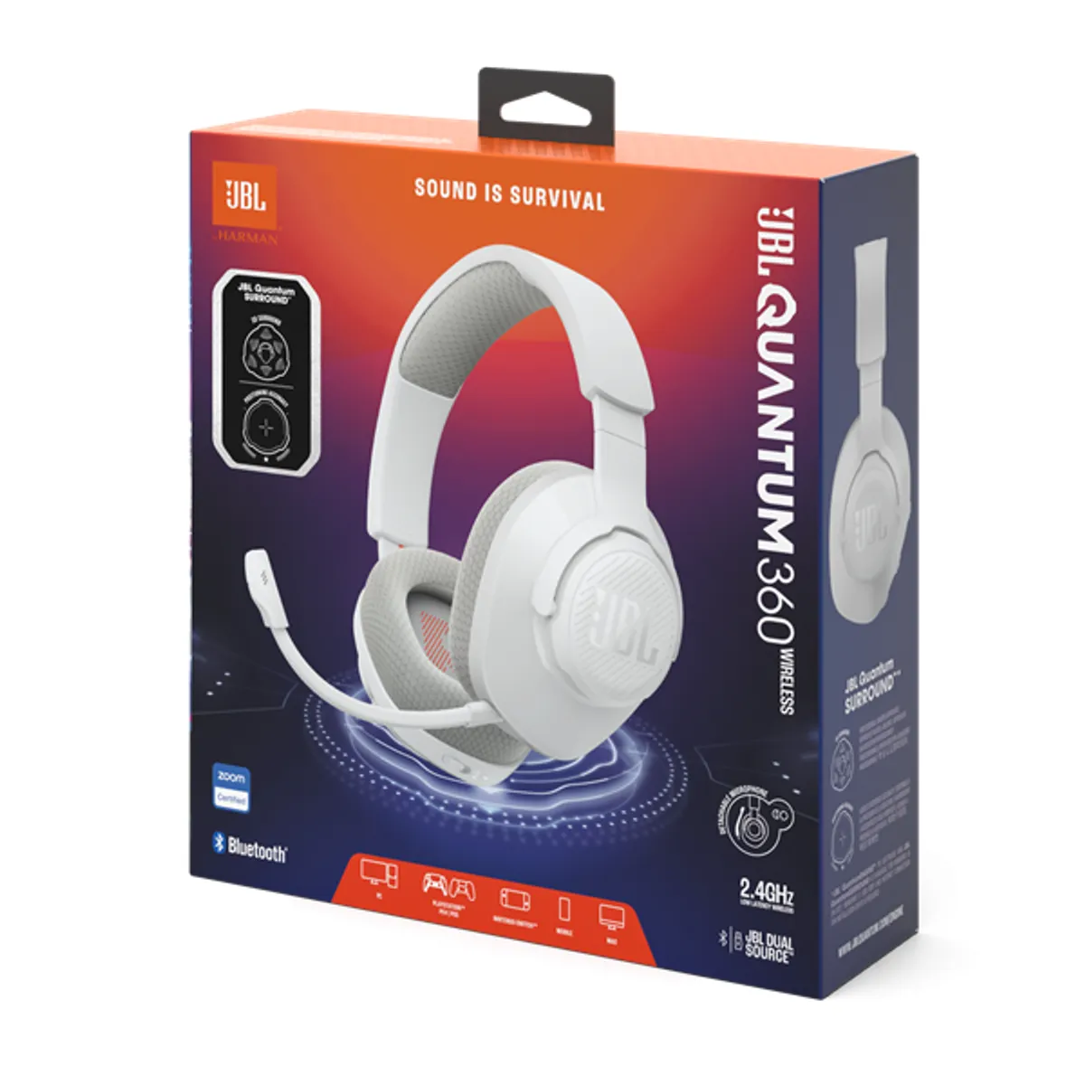 JBL JBLQTUM360WHT Quantum 360 vezeték nélküli fejhallgató fehér 40 mm 26 óra #7